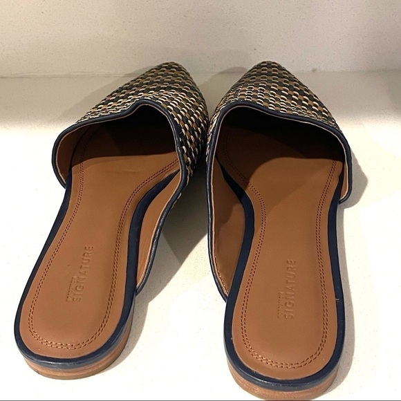 Navy and tan woven mule - Picture 10 of 14
